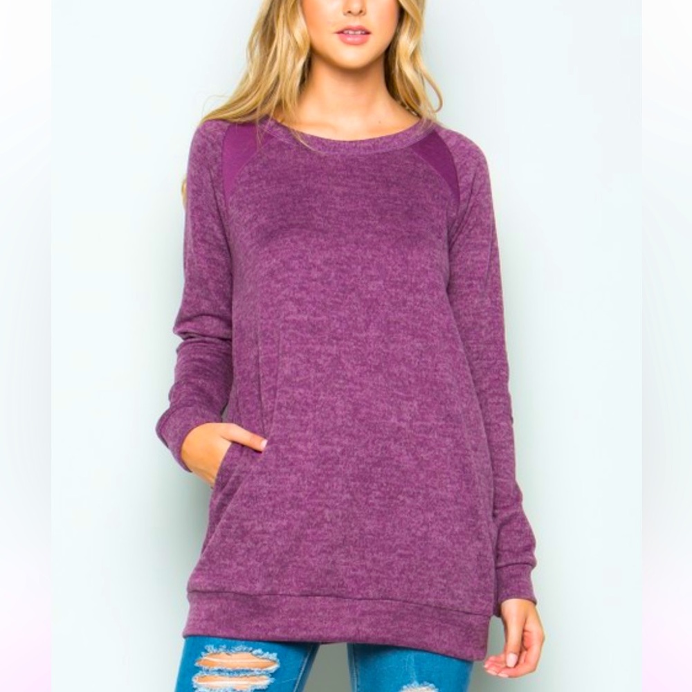 👚Elbow Patch Long Sleeve Tunic Sz L👚